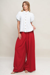 Flying Tomato Vineyard Stroll Ivory Woven Button-Down Blouse 