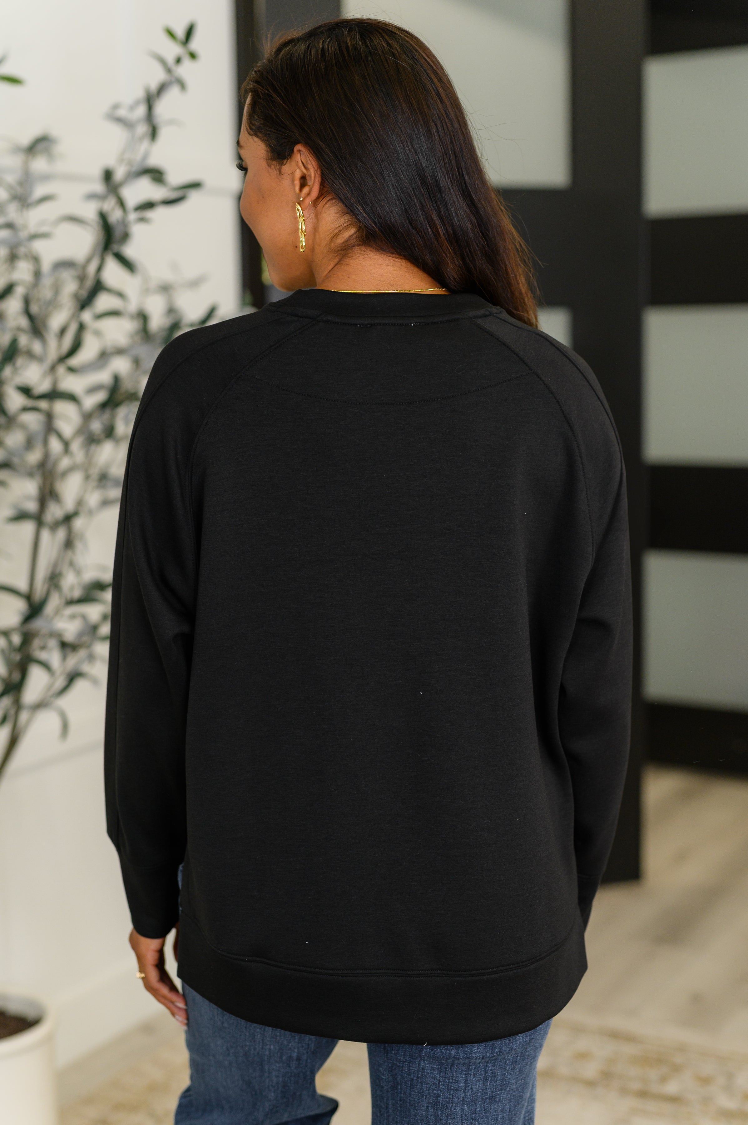 Relaxed Fit Scuba Pullover - Black
