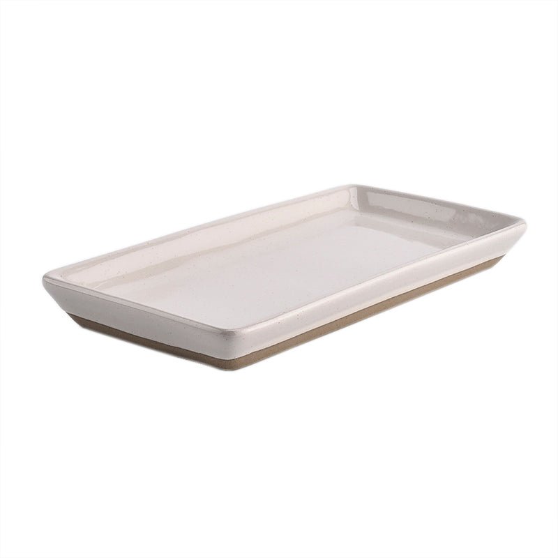Sweet Water Decor Cream Stoneware Tray