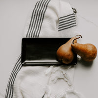 Sweet Water Decor Black Stoneware Tray