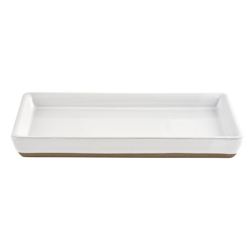 Sweet Water Decor White Stoneware Tray