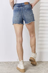 Judy Blue High Rise Tummy Control Fray Hem Denim Shorts