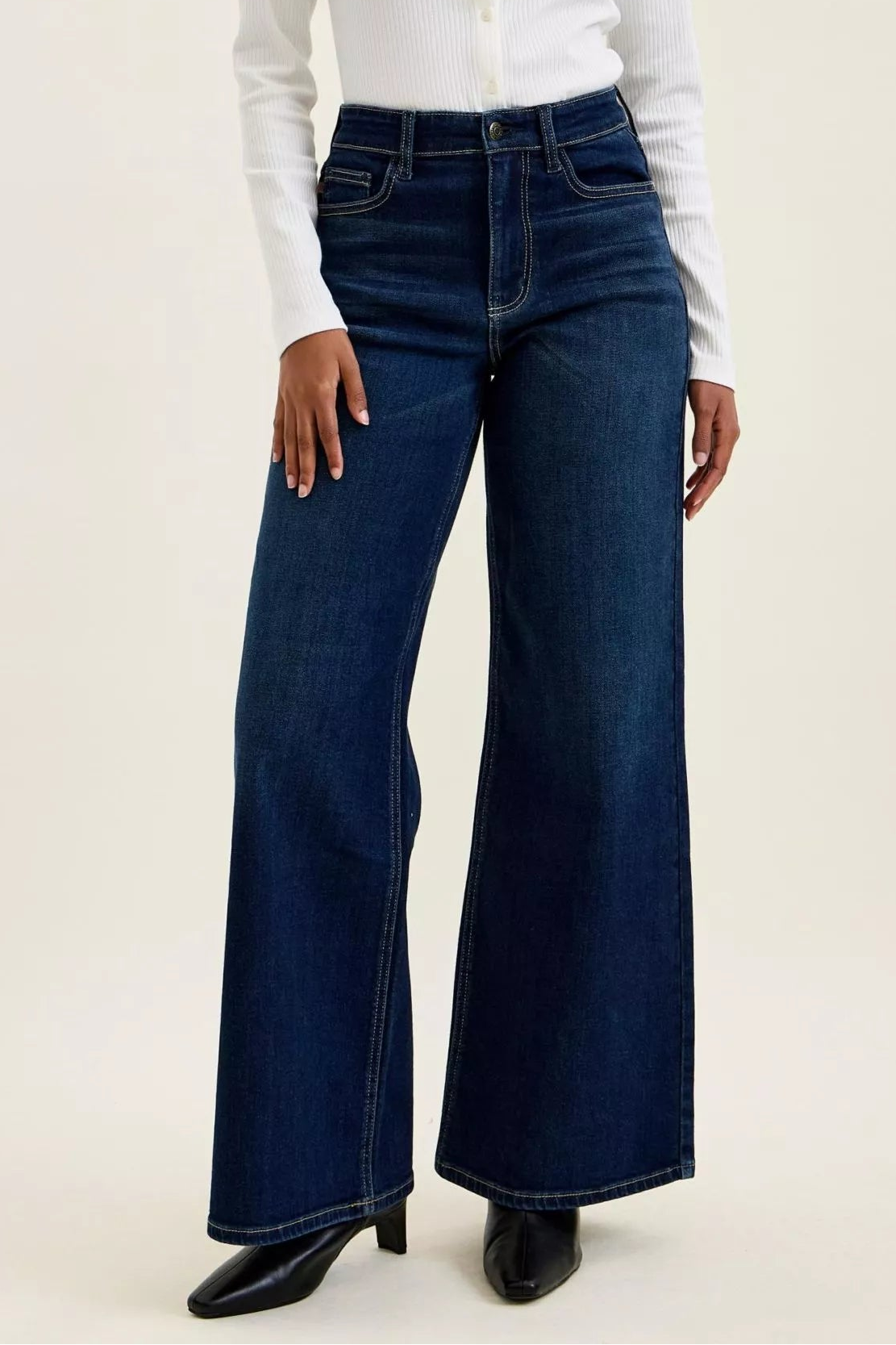 Judy Blue High Rise Lux Retro Wide Leg Dark Wash Jeans 82748