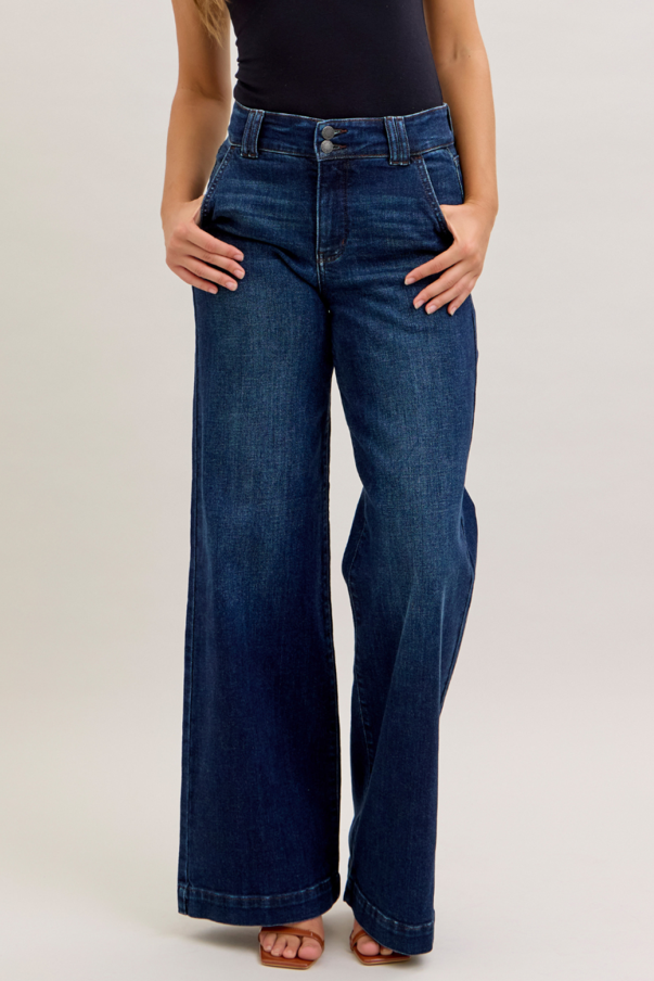 Judy Blue High Rise Trouser Wide Leg Jeans 82678