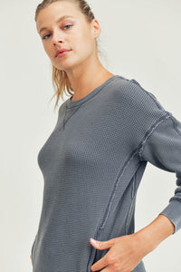 Just Relaxing Waffle Knit Pullover