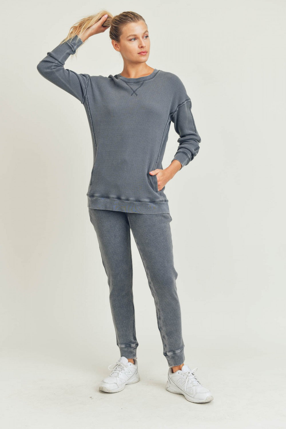 Just Relaxing Waffle Knit Pullover