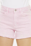 Kancan Raw Hem High Waist Pink Denim Shorts