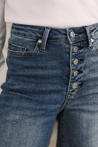 Judy Blue High Rise Column Straight Button-Fly Jeans