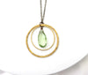 Green Amethyst Double Circle Long Necklace