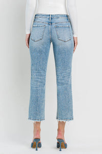 LOVERVET by Vervet High Rise Light Wash Cropped Straight Jeans