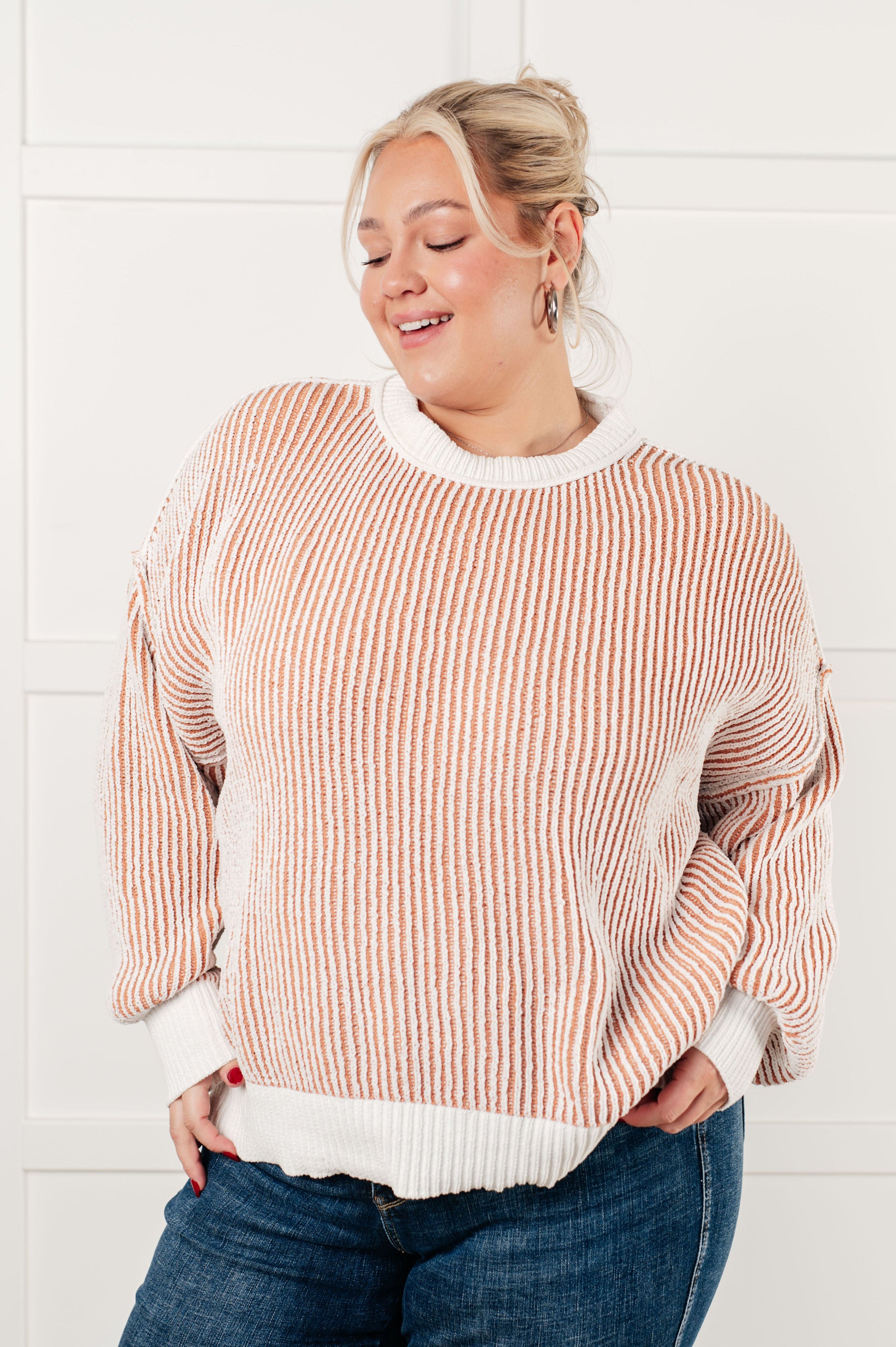 Ribbed Contrast Trim Sweater