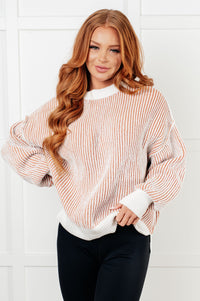 Two Toned Striped Casual Sweater