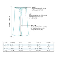 Lotus and Luna Cabana Pants Size Chart