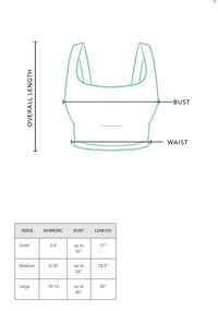 Lotus and Luna Vinyasa Tank Size Chart