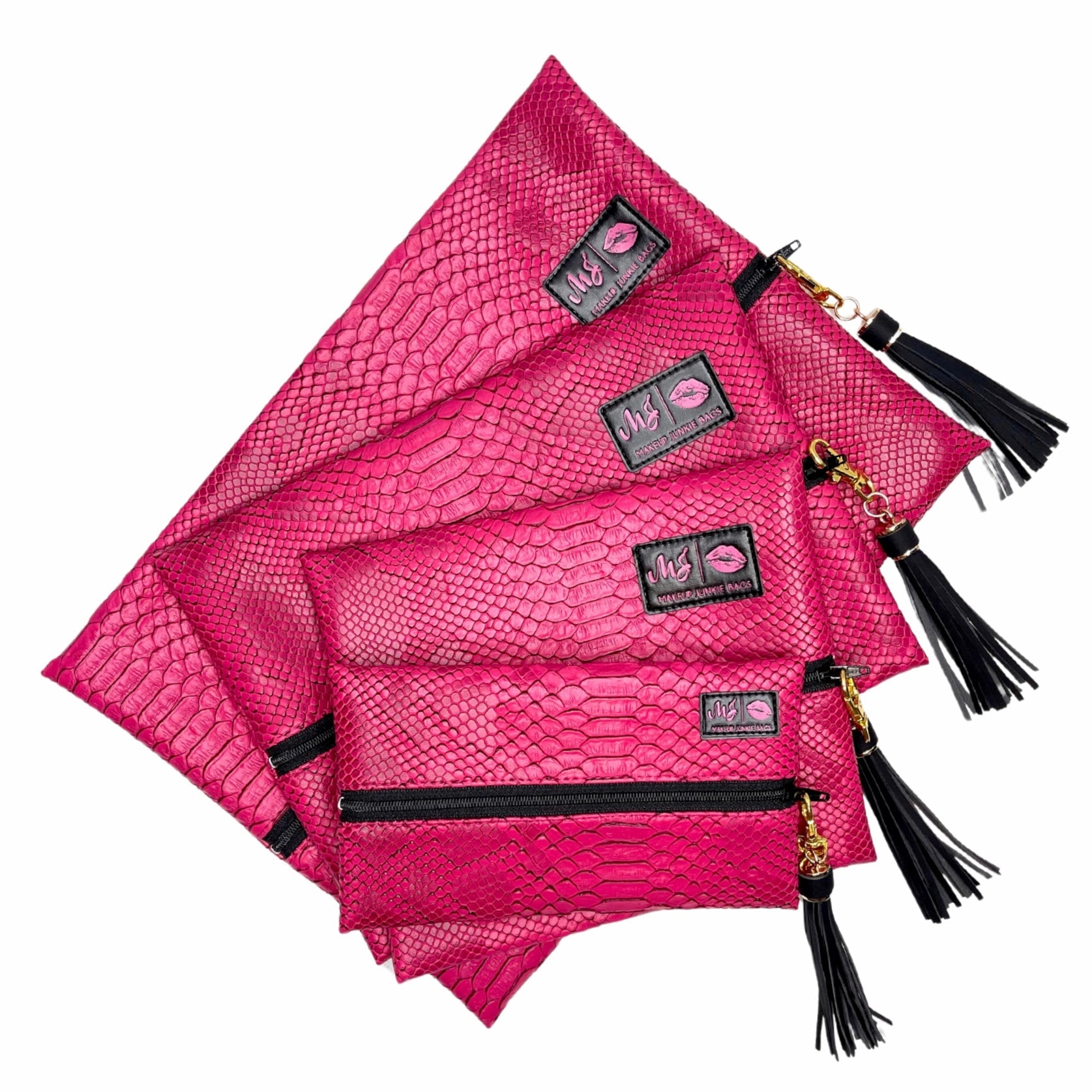 Makeup Junkie Bags Pink Python