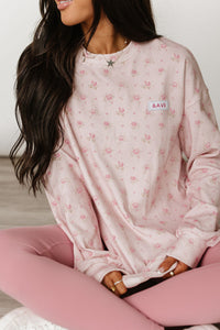 Ampersand Avenue University Side Slit Pullover - Tea Rose