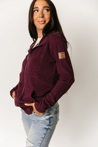 Ampersand Avenue Performance Fleece Full Zip Sweatshirt - Velvet Plum
