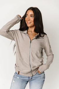 Ampersand Avenue Performance Fleece Full Zip Sweatshirt - Silver Sand