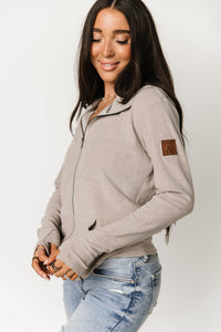 Ampersand Avenue Performance Fleece Full Zip Sweatshirt - Silver Sand