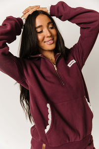 Ampersand Avenue Comfort Zone Half Zip - Maroon Lace