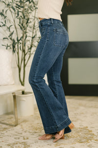 Judy Blue High Rise Flare with Mitered Pocket Jeans