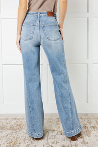 Judy Blue High Rise Side Seam Detail Wide Leg Jeans 88766