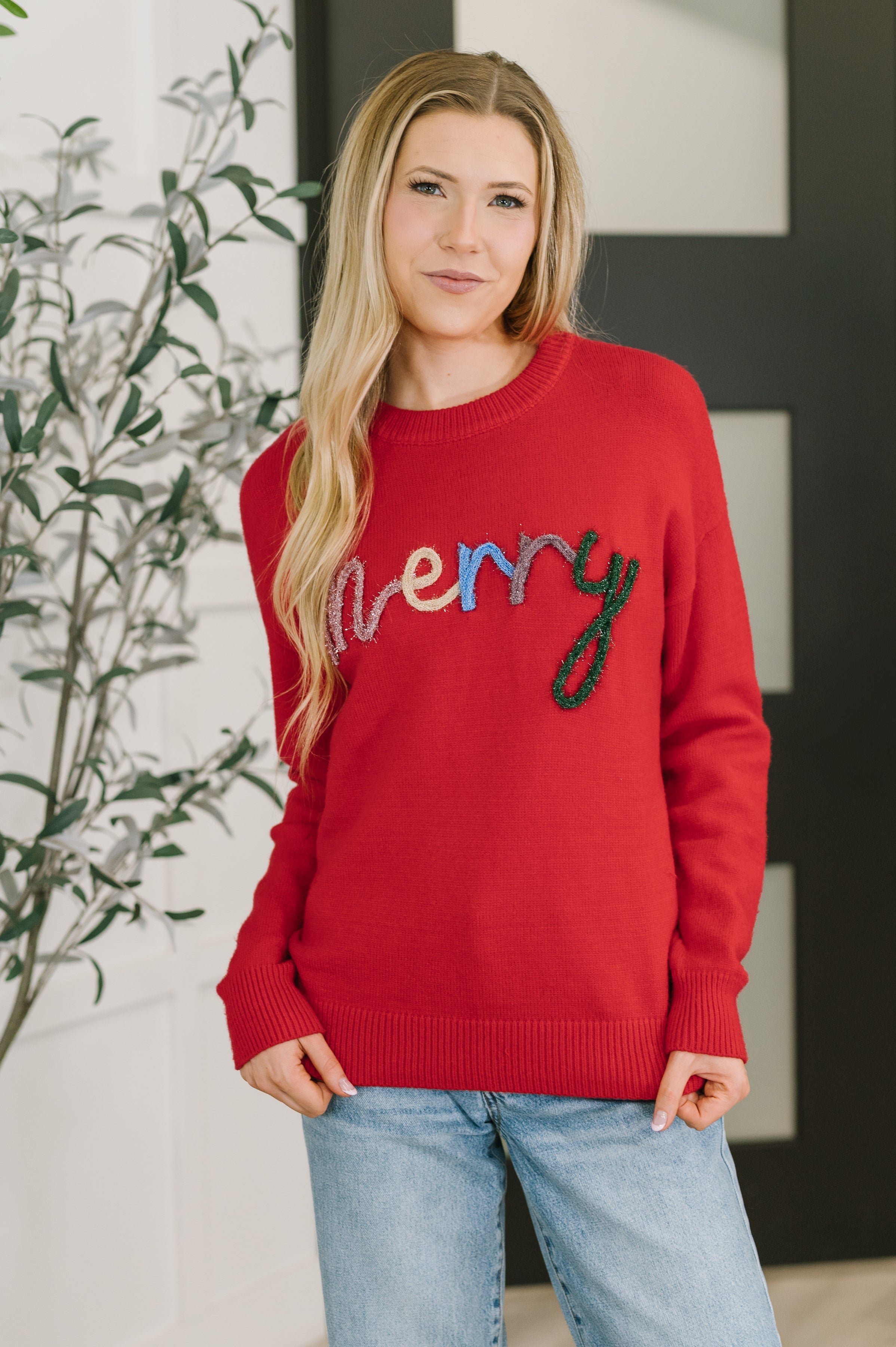Merry Tinsel Pullover Knit Sweater