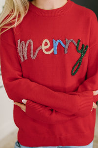 Merry Tinsel Pullover Knit Sweater