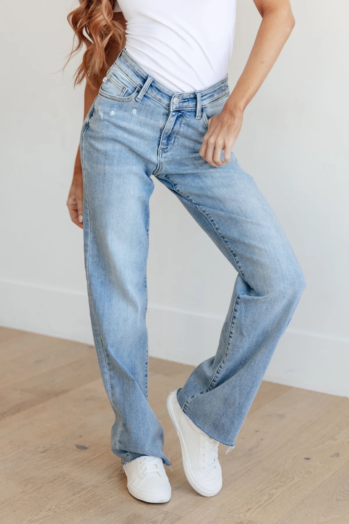 Judy Blue High Rise V Front Waistband Straight Jeans