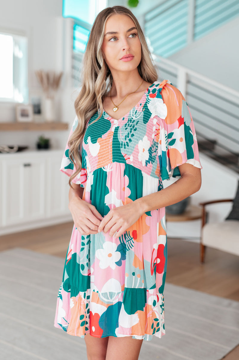 New Bloom Abstract Floral Dress