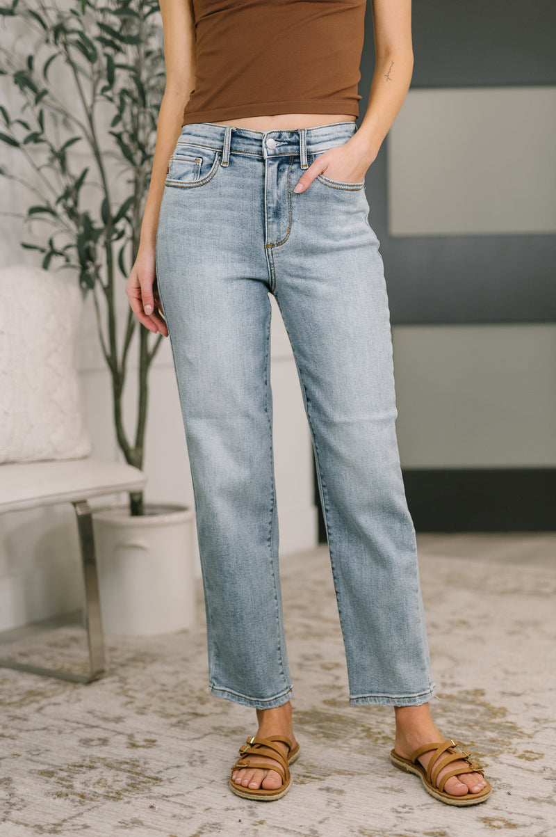 Judy Blue High Rise Ankle Straight Jeans 82713