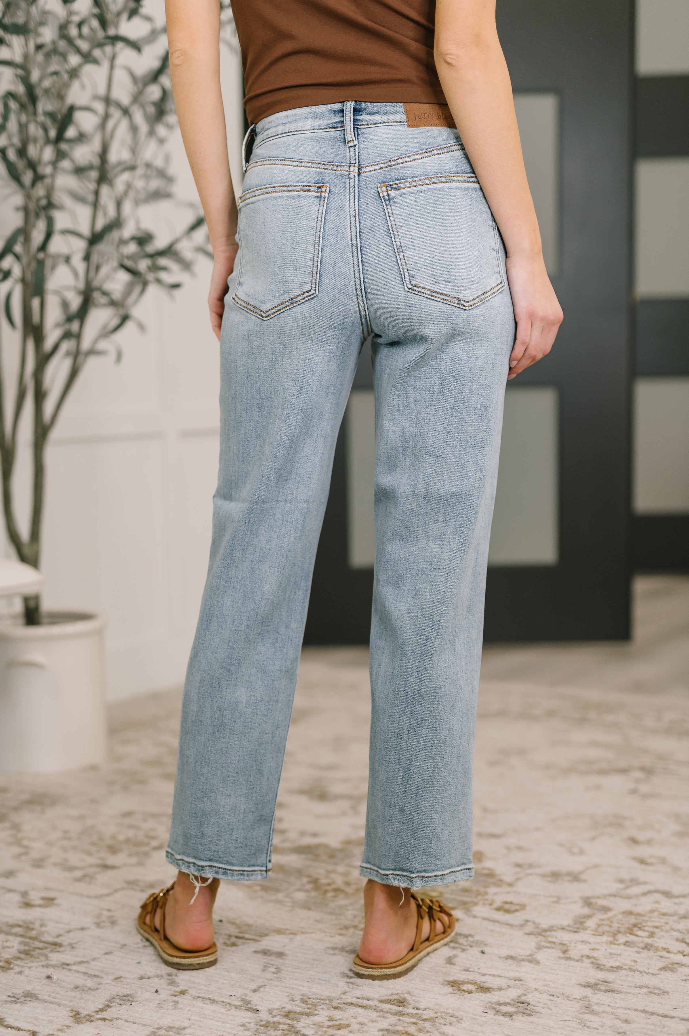Judy Blue High Rise Ankle Straight Jeans 82713