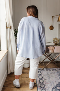 No Doubts Soft Washed Cotton Gauze Button Down Shirt