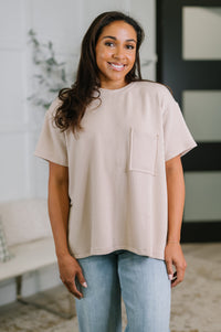 Zenana Textured Boxy Tee in Ash Mocha