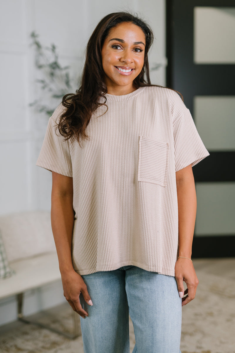 Zenana Textured Boxy Tee in Ash Mocha