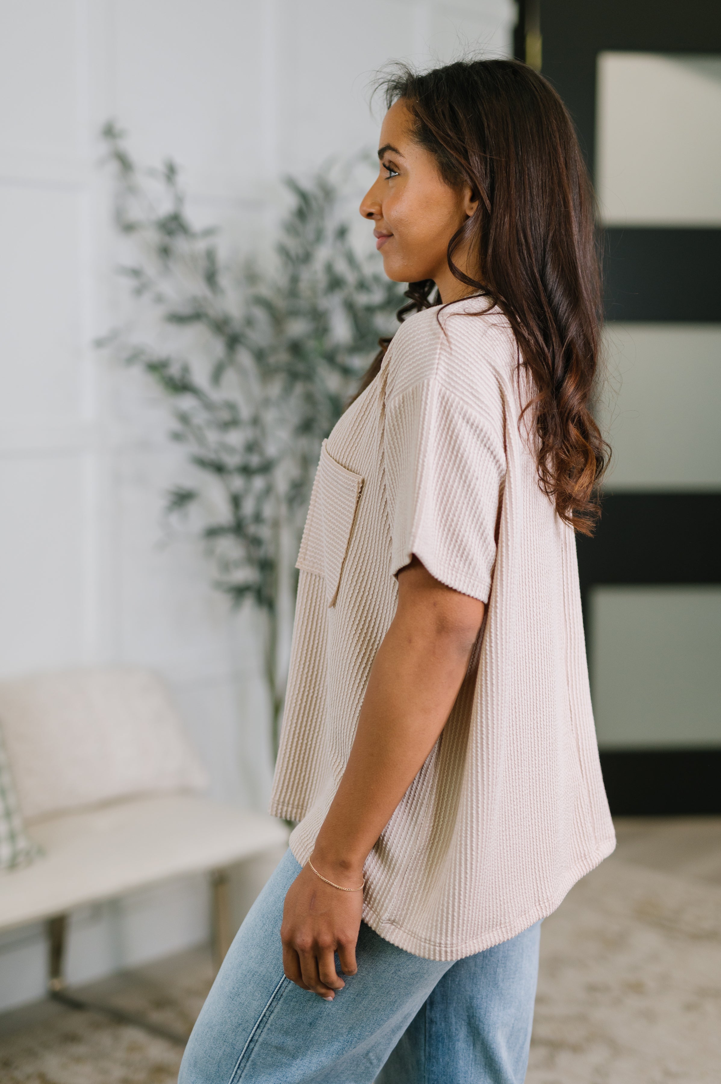 Zenana Textured Boxy Tee in Ash Mocha