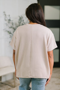 Zenana Textured Boxy Tee in Ash Mocha