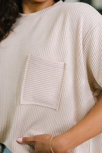 Zenana Textured Boxy Tee in Ash Mocha