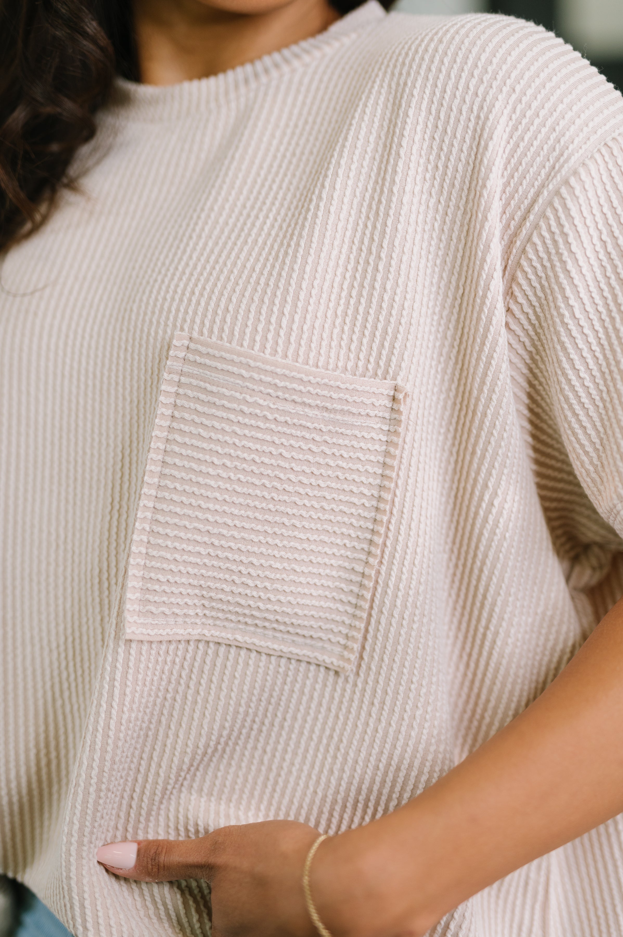 Zenana Textured Boxy Tee in Ash Mocha