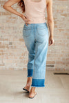 Judy Blue High Rise Release Hem Wide Leg Crop Jeans