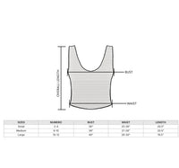 Lotus and Luna Restore Ribbed Tank Size Chart