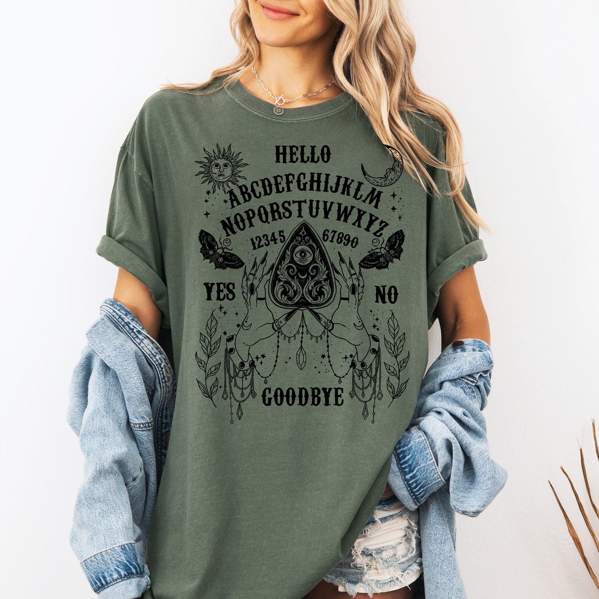 Ouija Board Comfort Colors Graphic T-Shirt Green