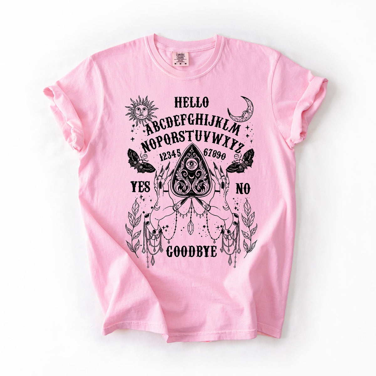 Ouija Board Comfort Colors Graphic T-Shirt Light Pink