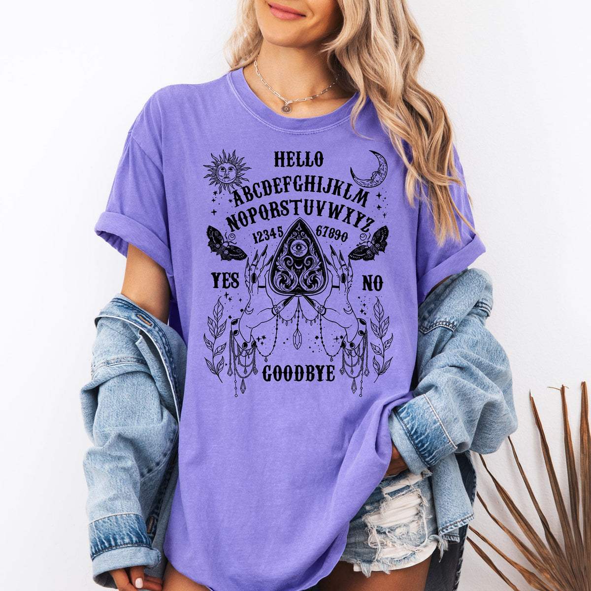 Ouija Board Comfort Colors Graphic T-Shirt Purple