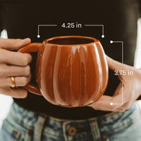 Sweet Water Decor Brown Pumpkin 19 oz Figural Coffee Mug