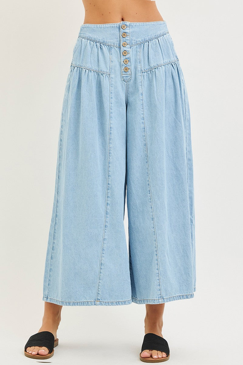 Risen High Rise Wide Fit Lightweight Denim Pants PWC21583