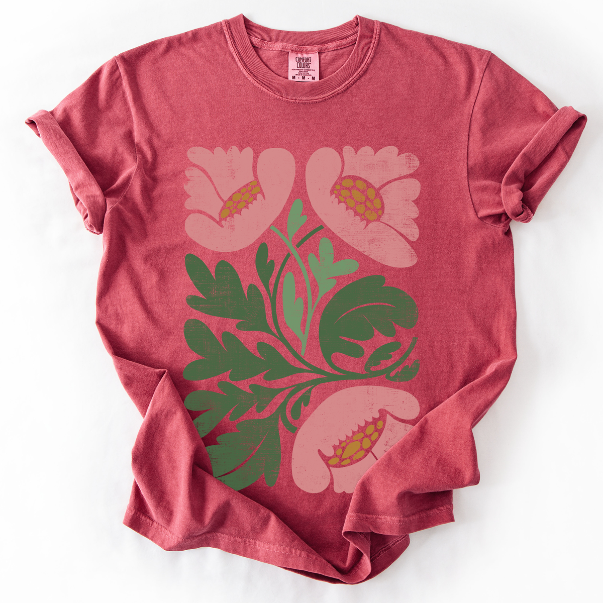 Pink Poppies Comfort Colors Graphic T-Shirt