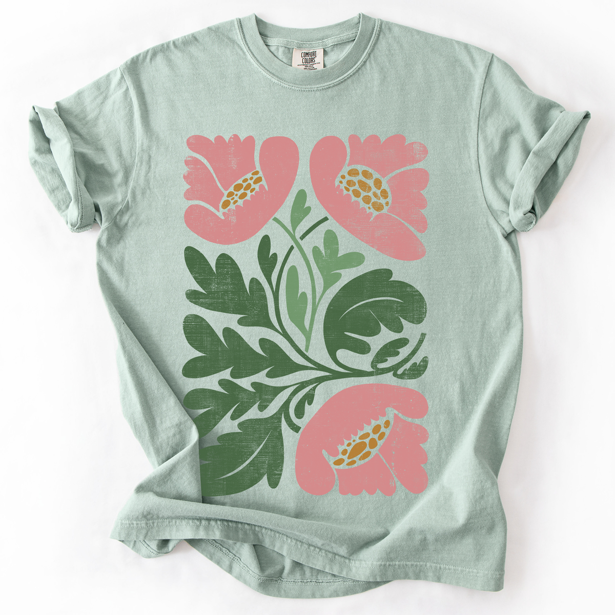 Pink Poppies Comfort Colors Graphic T-Shirt