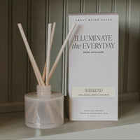 Sweet Water Decor Weekend White Translucent Tinted Glass Jar Reed Diffuser