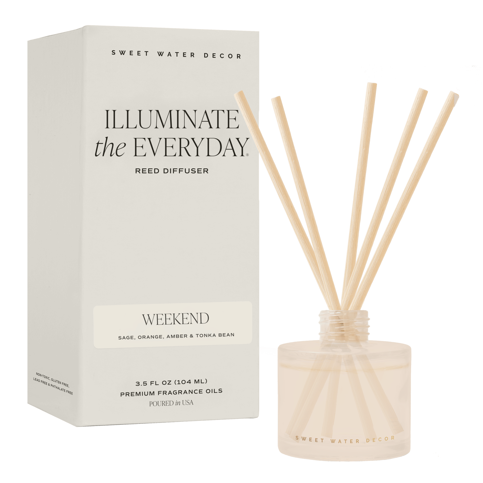 Sweet Water Decor Weekend White Translucent Tinted Glass Jar Reed Diffuser